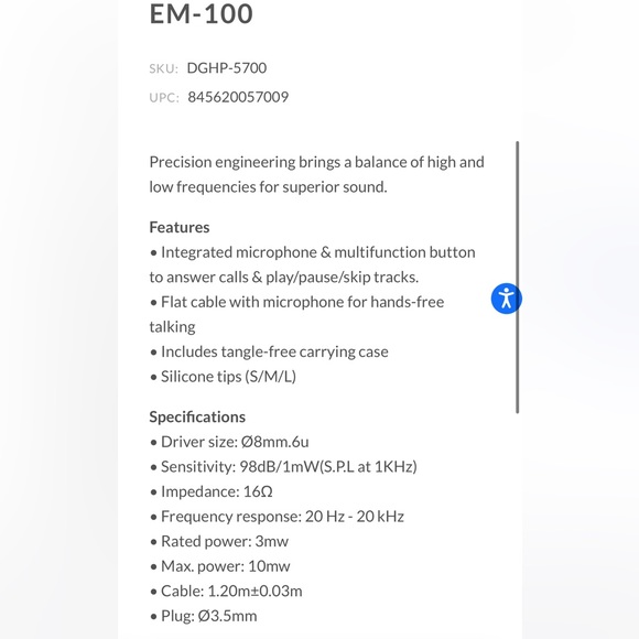isound - EM- 100 stereo earbuds - Picture 5 of 5